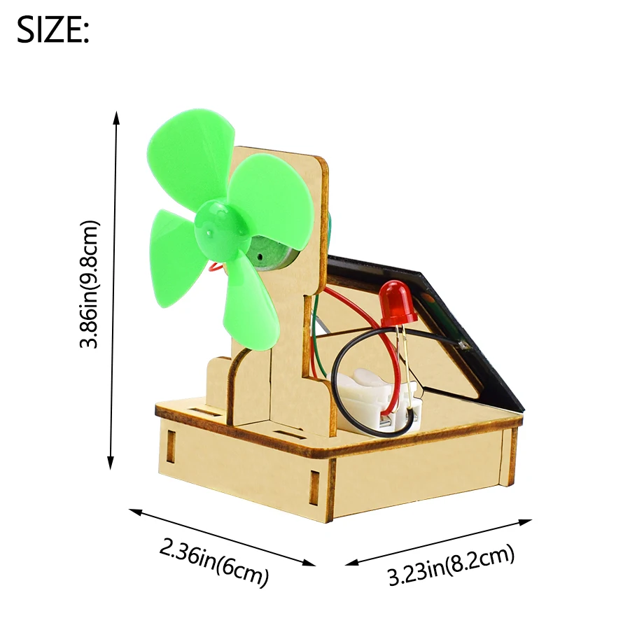 2 In 1 Solar Fan Model Kits Toys for Children Physical Science Experiment Assembly Educational Toy Wooden DIY Models Hobbies