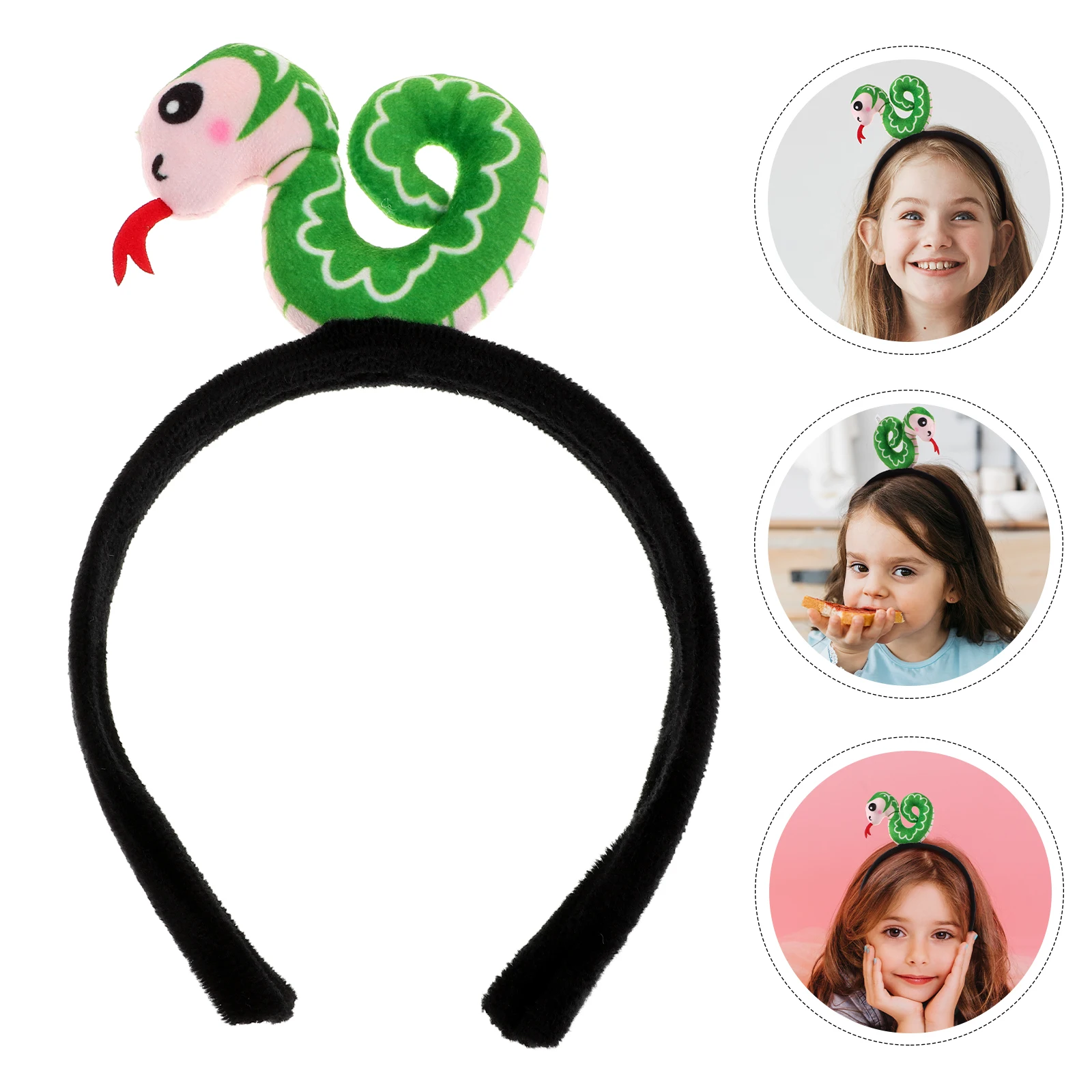 

Lightweight Snake Cartoon Cloth Headband Comfortable Festive Hair Accessory for New Year Parties Kids Women Snake Dress Up