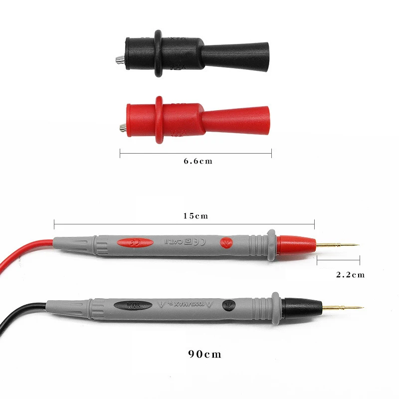 Przewody pomiarowe do multimetru uniwersalne 1000V 10A 20A, końcówki sond, kabel do multimetru, końcówki wtykowe. — zdjęcie 2
