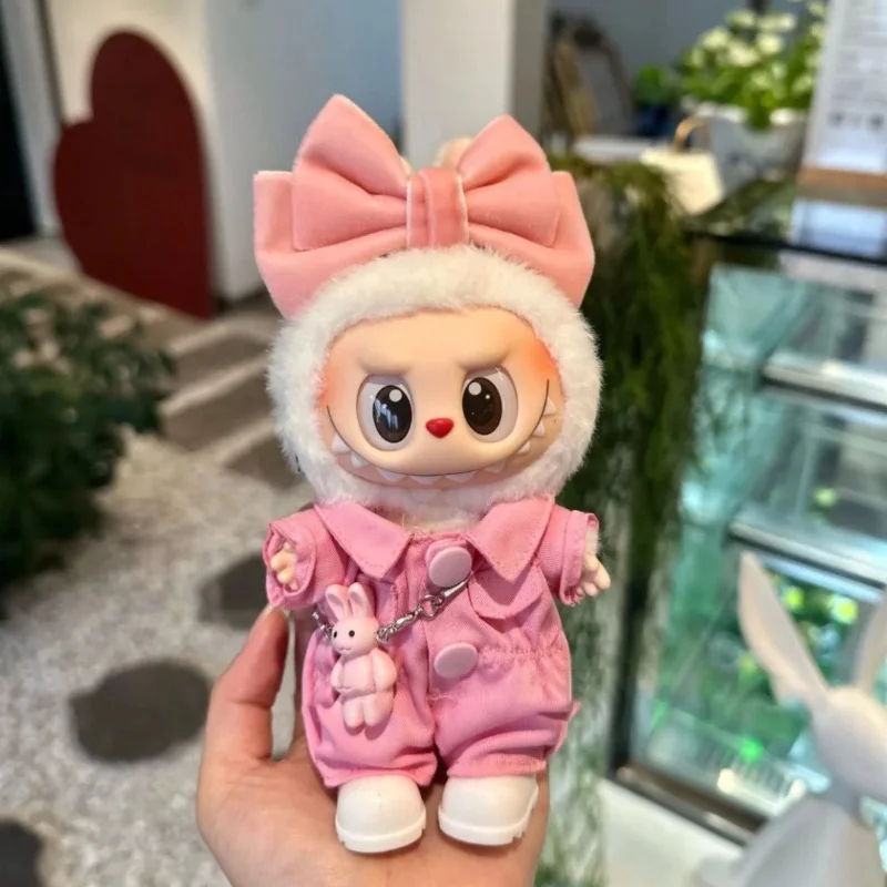 Solo ropa adecuada para muñecas de 15/17cm, pantalones de trabajo a la moda con lazo rosa, accesorios de atuendo dulces y femeninos, regalo