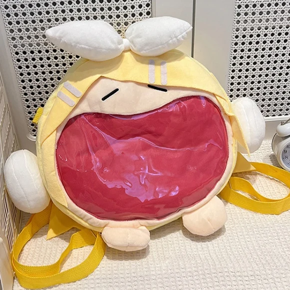 Love And Production Twin Mirror Sound Bell Women's Backpack Double Shoulder Bag Li Zeyan Pain Series Cartoon Style Backpack