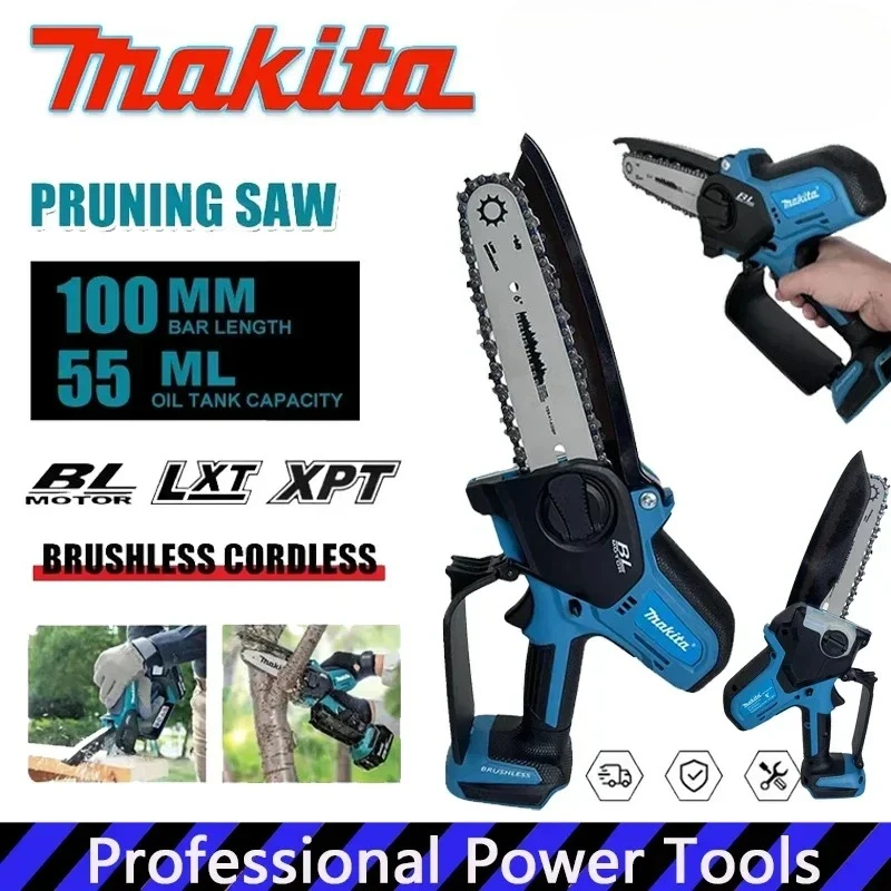 

Электрическая цепная пила Makita 18В-21В, 6 дюймов, ручная портативная, для распиловки древесины, садовых работ и обрезки, электроинструмент