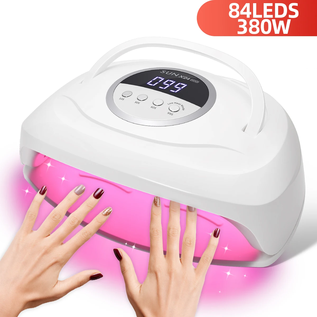 380W UV LED Nail Lamp For Gel Fast Curing Nail Dryer With 84 LEDS 4 Timers Professional UV Light for Home Salon Nail Art Tools