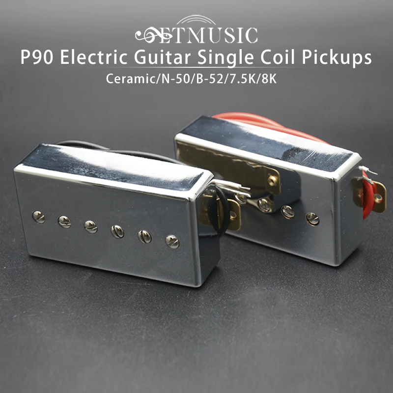 P90 Style Electric Guitar Pickups Single Coil Pickup N-50/B-52 Black/Gold/Chrome 6 Adjustable Screw Humbucker Sized