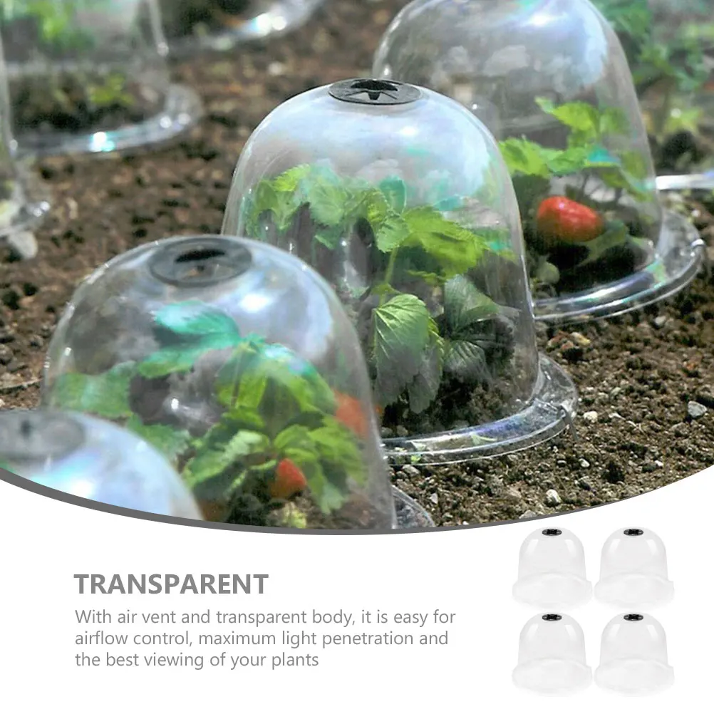 

4 Pcs Seedling Insulation Cover Seeding Dome Indoor Plant Humidity Domes for Plants Humdity Bell Non-metal Cloches Protecting