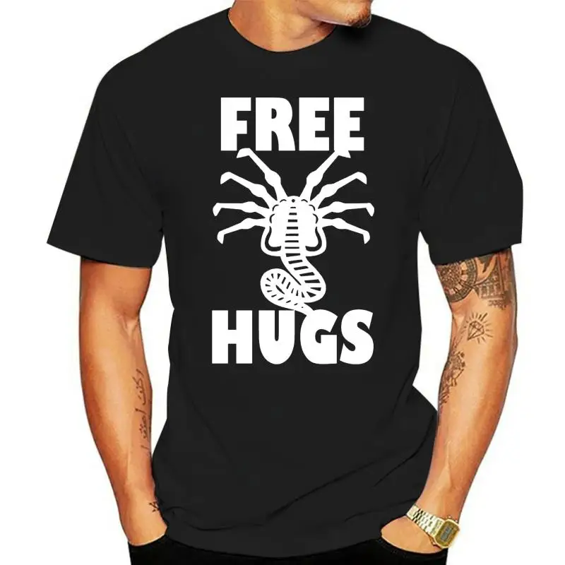 FREE ALIEN HUGS MENS T-SHIRT FACE HUGGER NOSTROMO MOVIE WEYLAND RIPLEY RETRO Cool Casual pride t shirt men Unisex New Fashion