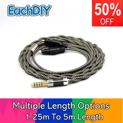2 Core 2.8mm Litz OFC Earphone Shield Braided Sleeve Cable For Sennheiser HD580 HD600 HD650 HDxxx HD660S HD58x HD6xx LN008049