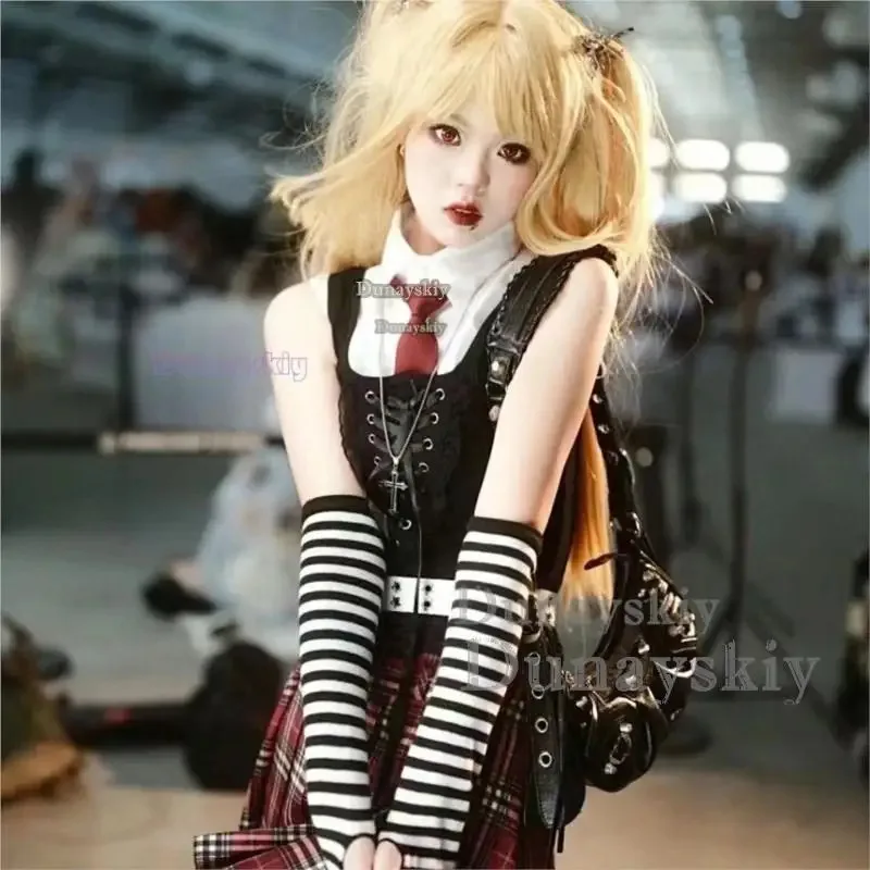 DY20 Косплей Миса Амане Дебютное Повседневное Сексуальное Платье Косплей Костюм Субкультура Ожерелье Y2k Готическая Лоли Униформа Наряд Парик25