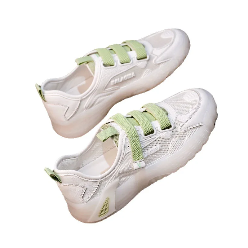 Women's Summer Sports Breathable Mesh Casual Flat White Shoes Students Thin Section Running Shoes Non-slip Comfortable Sneakers