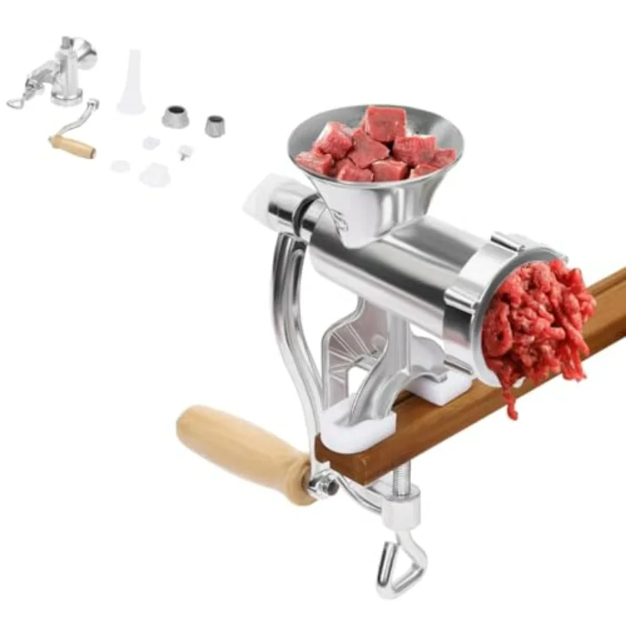 

Ручная мясорубка, сверхмощная чугунная ручная мясорубка с трубкой для начинки колбас, насадка для мясорубки для Kitchenaid M