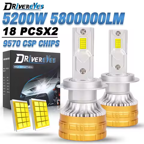 2pcs H4 H7 LED Headlight Bulbs Canbus H1 H11 H8 H9 9570 CSP Chips 9005 9006 9012 HB3 HB4 HIR2 Auto Lamps Kit Fog Light 6000K 12V