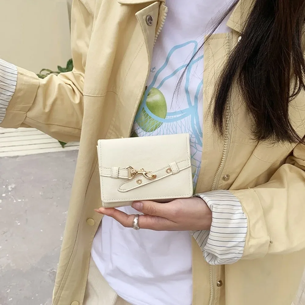 

New Pouch PU Leather Wallets Money Bag Card Holder Women Wallets Large Capacity Short Hasp Fold-over Purses