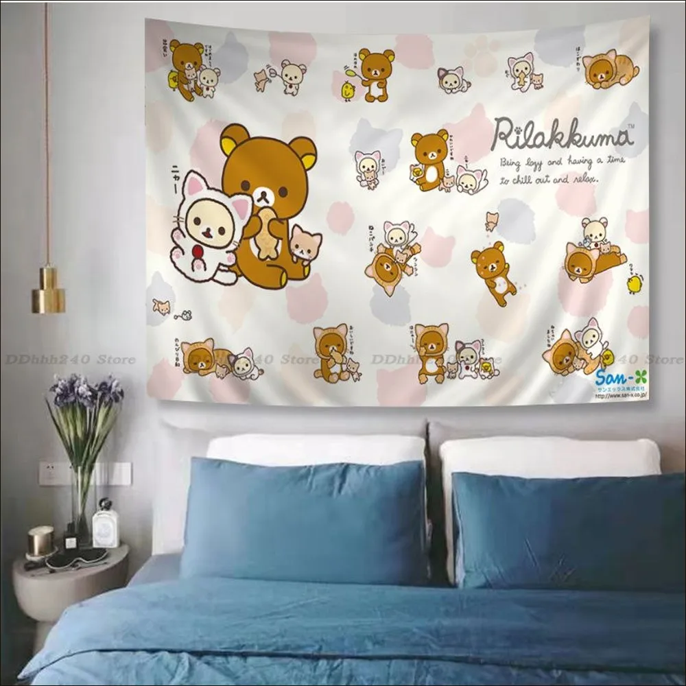 Rilakkuma Tapestry Chart Tapestry For Living Room Home Dorm Decor Art Home Decor