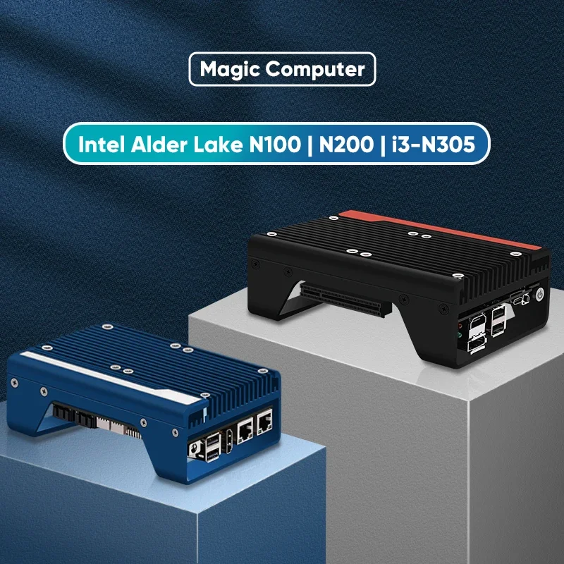 Topton 2*10G SFP Magic Mini PC 12. a generación Intel i3 N305 N100 2 * i226 2,5G Firewall computadora industrial DDR5 PCIEx8 2 * SATA Proxmox