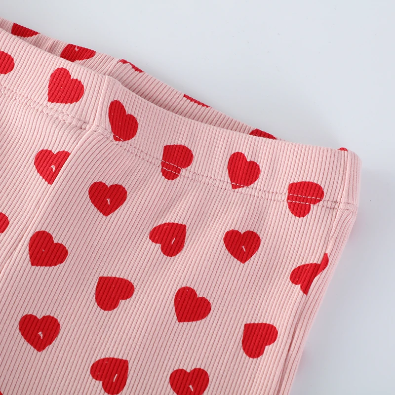 ليتل مافين الخريف الربيع الصغار الفتيات السراويل عيد الحب الأحمر الحب القطن بنطال أولادي قلوب طماق للأزياء #3