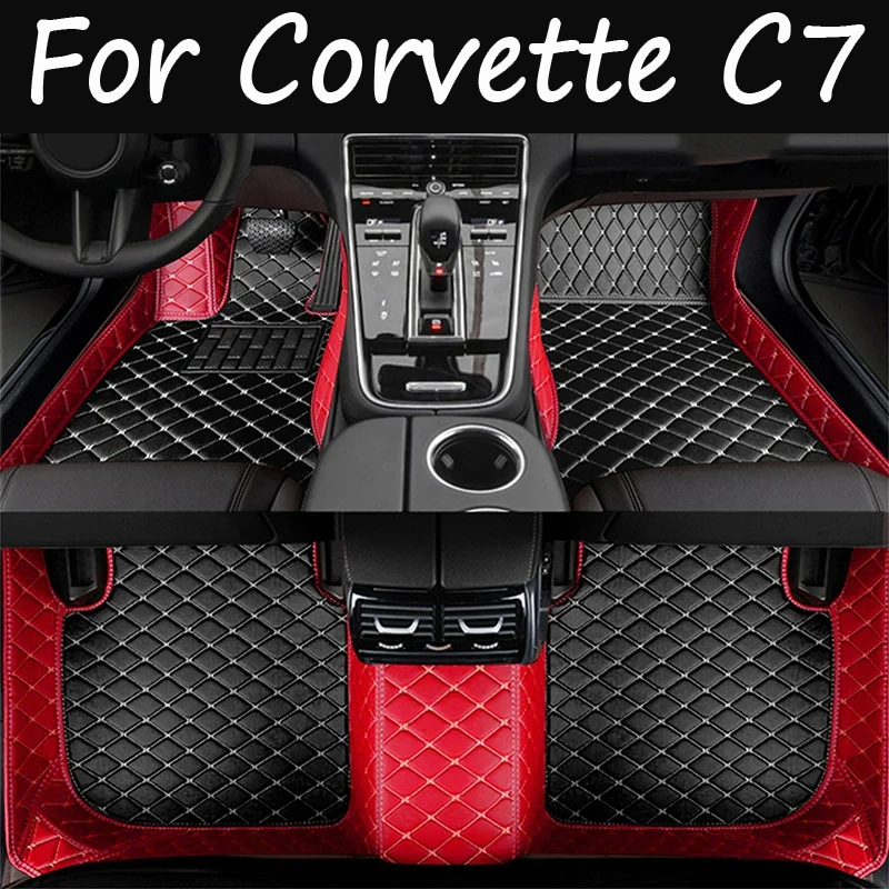 

Custom Automotive Car Floor Mats For Corvette C7 2014 2015 2016 2017 2018 Auto Luxury Leather Men Women Car Mats Full Coverage