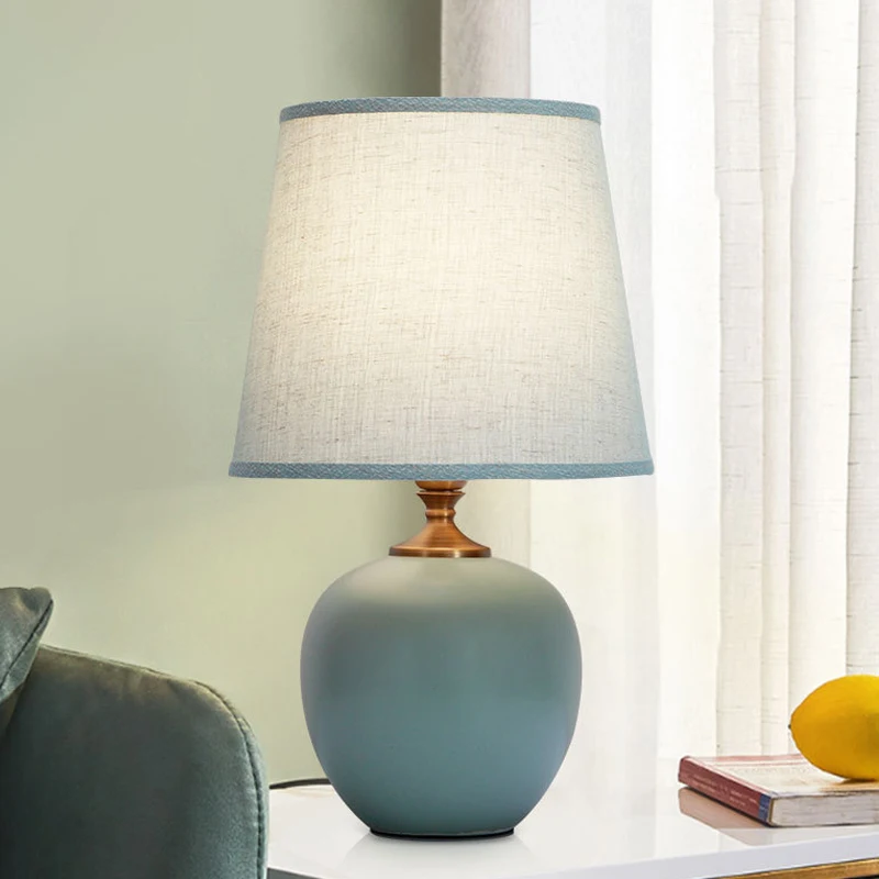 

Nordic Ceramic Led Table Lamp for Bedroom Bedside Stand Light Fixtures Touch Sensor Desk Light Living Room Decor Indoor Lighting