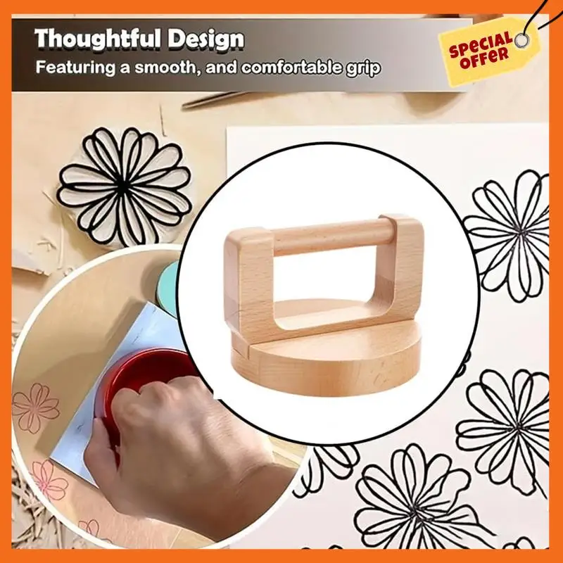 -A20Z 1Pc Wood Block Printing Baren And 1Pc ABS Printing Baren Tool For Crafting, Printing For Block Printing Linocut Crafting