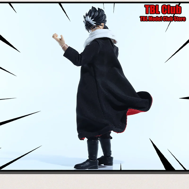 

1/12 Scale Male Clothes Coat YuYu Hakusho Son of Curse Jagan-shi Hiei Chūni-byō Anime For 6-inch Action Figure Soldier Scene