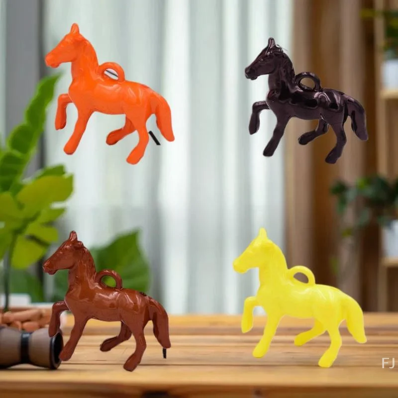 Juego de 10 dijes de caballo de acrílico UV, acabado brillante en colores vibrantes para necesidades de joyería DIY