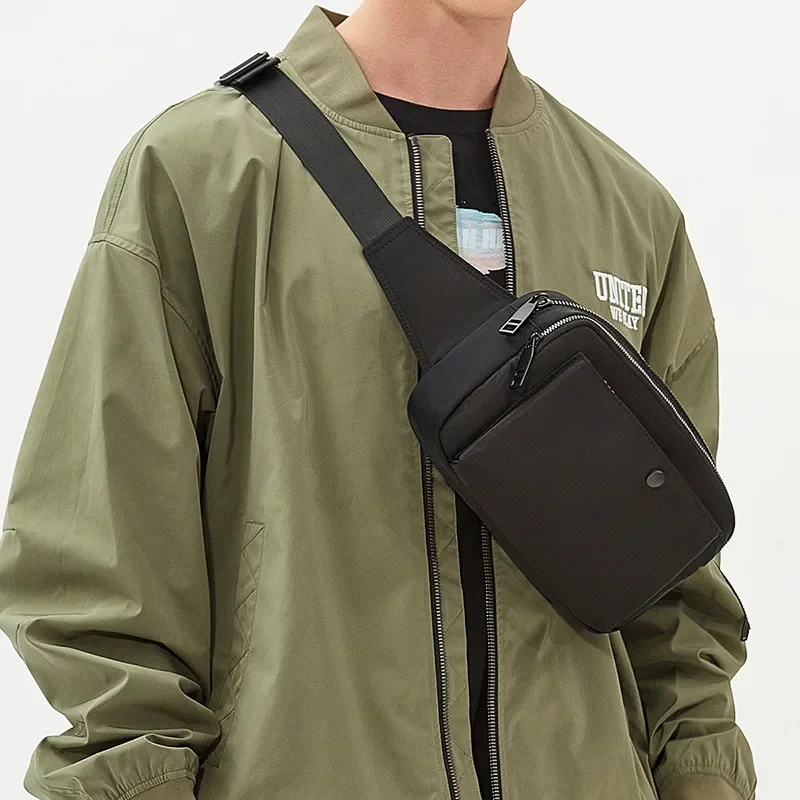 Young People Chest Bag, Trendy and Fashionable Men's Oxford Cloth Waist Purse, Waterproof Crossbody Casual Street Shoulder Bag