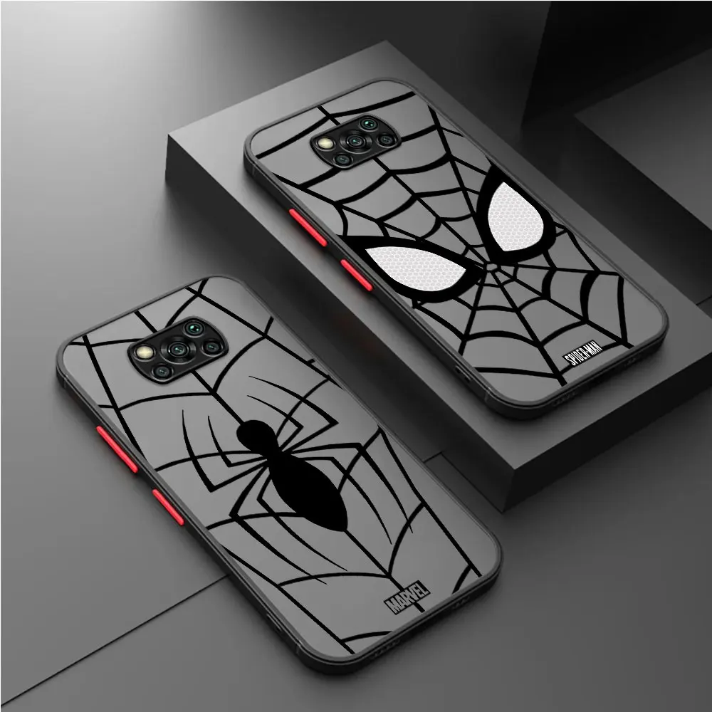 Shockproof Armor Cover Marvel Spider man Phone Case for Xiaomi Poco X3 Pro X4 GT C40 C50 C51 X4 Pro M5s F3 X5 Pro M3 M5 X3 NFC