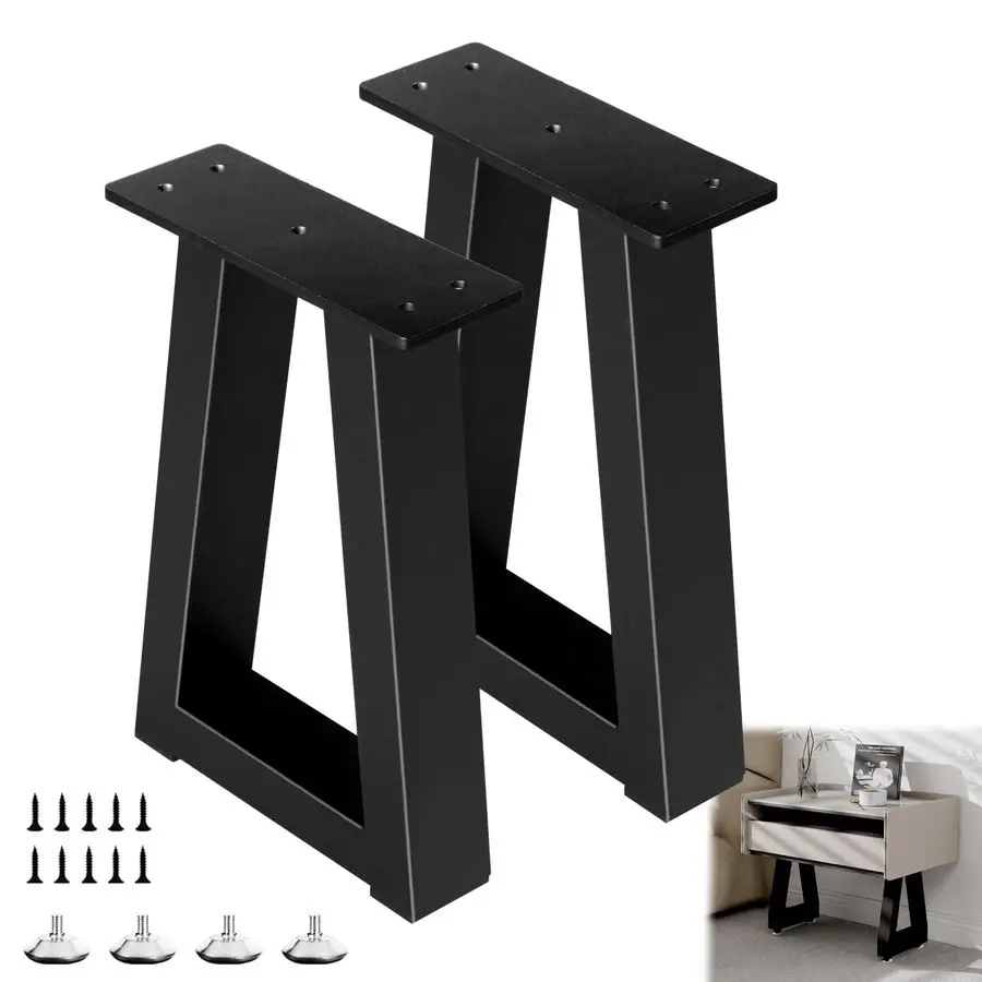 

Дюймовые трапециевидные металлические ножки стола, черные ножки для скамейки, мебель своими руками для журнального столика, набор из 2 ножек шкафа-скамэта