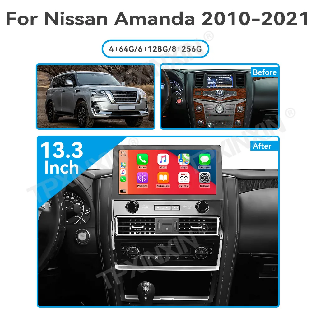 For Nissan Armada Patrol QX80 QX56 Royale SL Y62 2010 - 2020 Android Car Radio 2Din Stereo Receiver Autoradio Multimedia Player