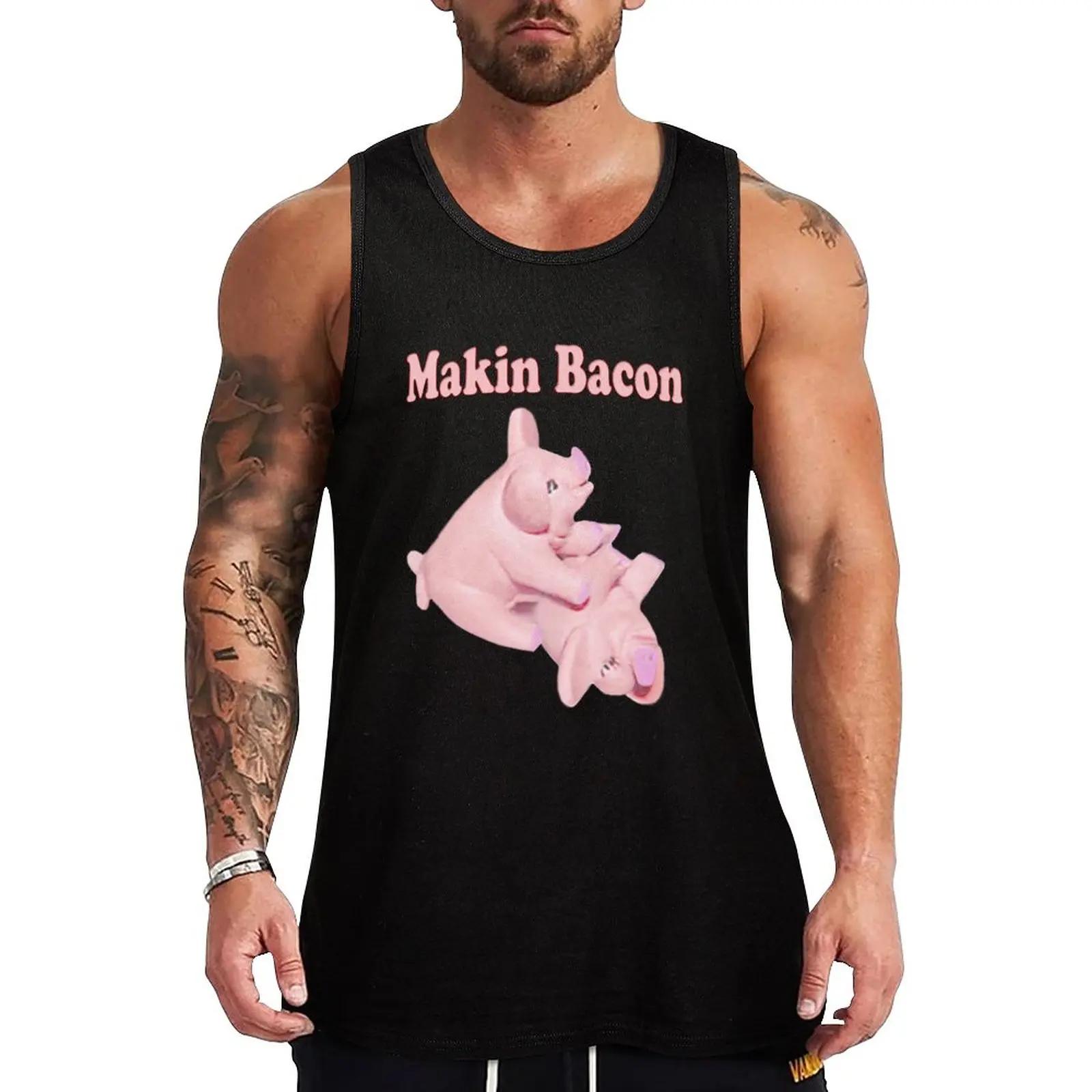 New ????? MAKIN BACON TEE SHIRT ????? Tank Top gym Men's t-shirts bodybuilding man