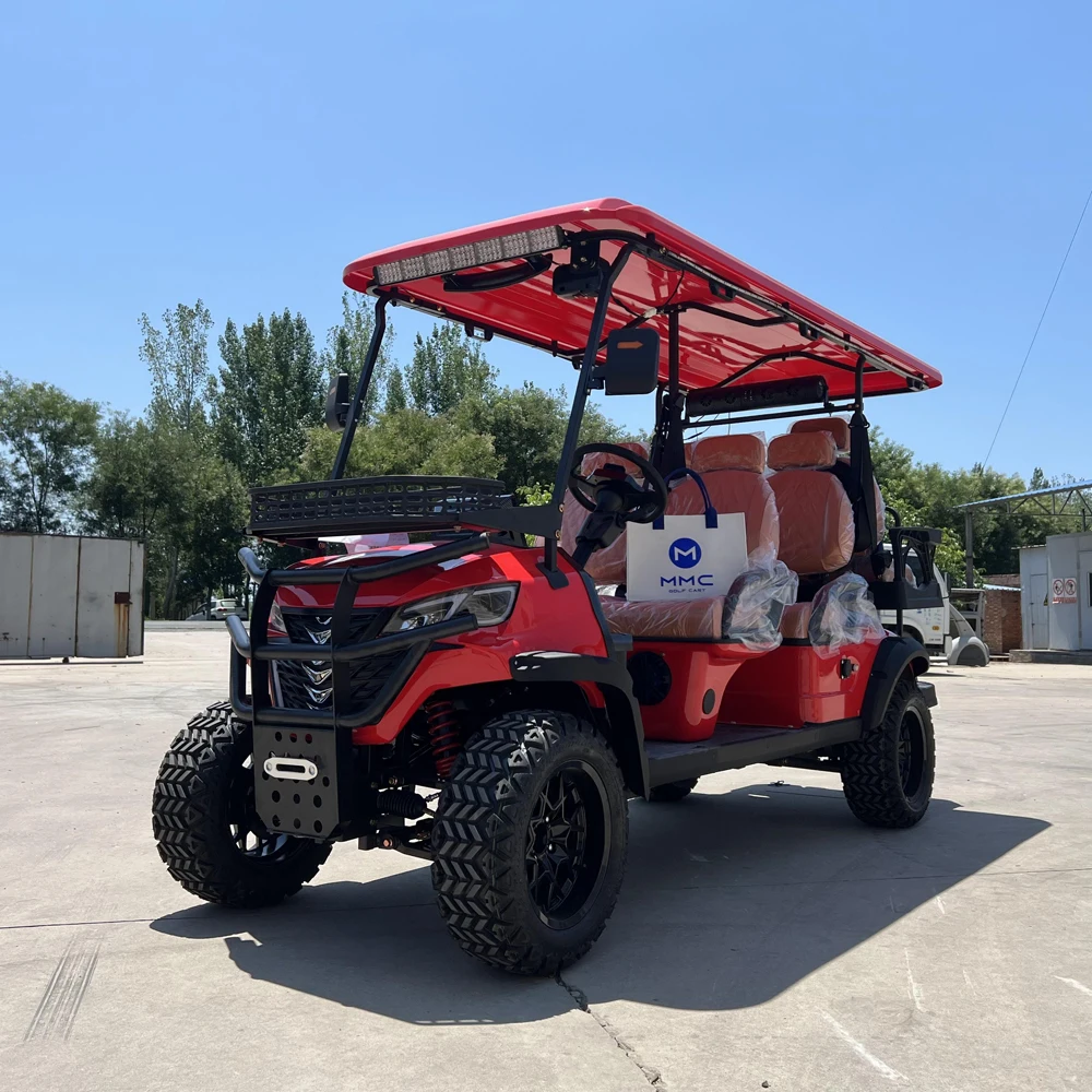 2024 New Modle Style MD 4+2 Seat Sightseeing Bus Club Cart AC Motor Lithium Battery Electric Golf Buggy Hunting Cart