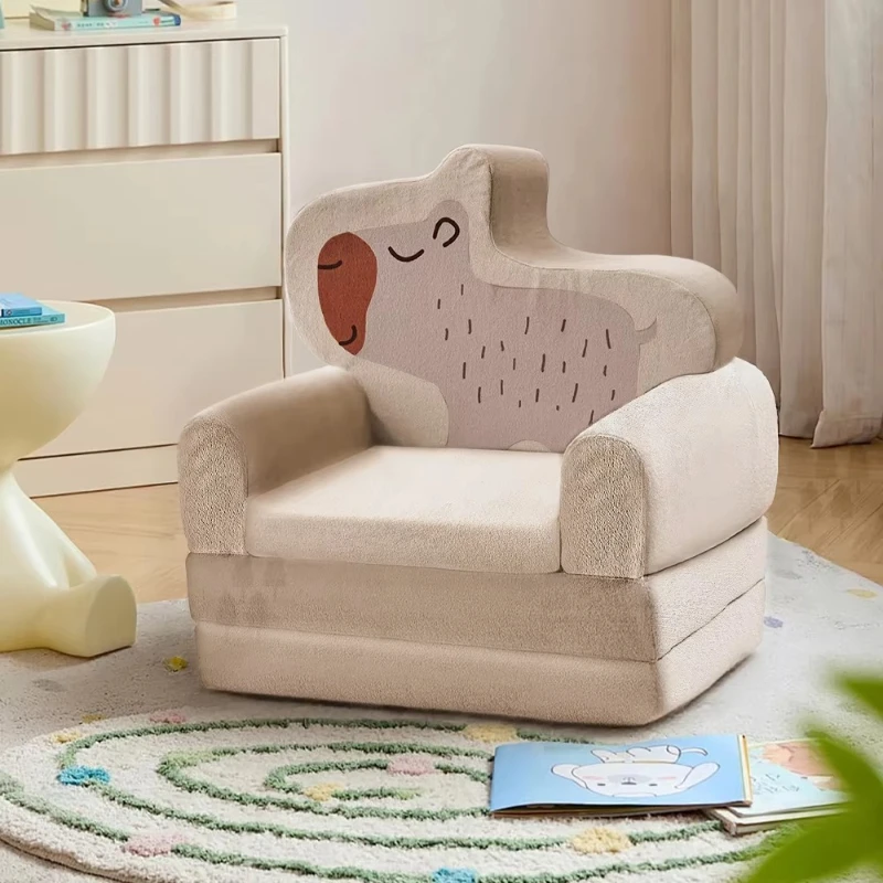 Factory custom foldable children's sofa sponge two-in-one convertible children's sofa folding toddler comfortable soft chair