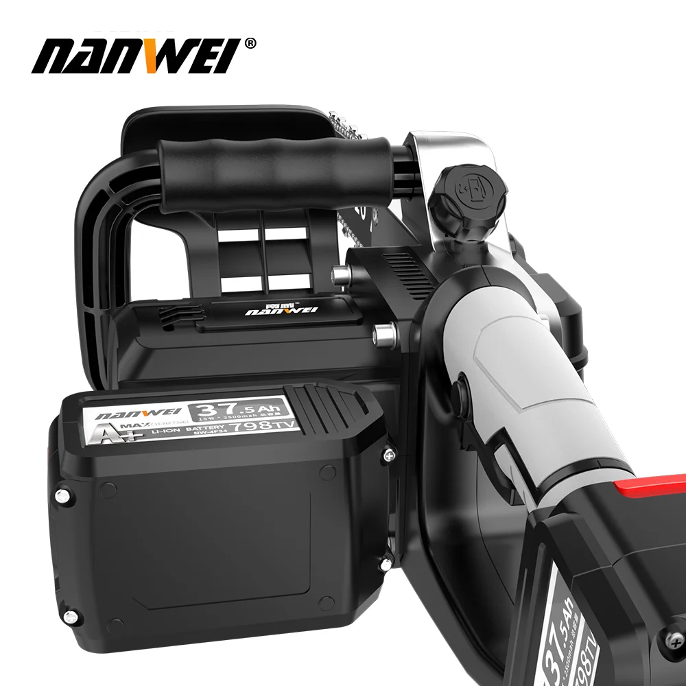 NANWEI portable chainsaw lithium battery saw professional household Wood Cutting machines garden logging trimming saw images - 6