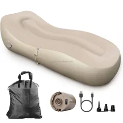 New Auto Inflatable Air Couch Lazy Mattress Sofa Bed with Portable Air Pump for Camp