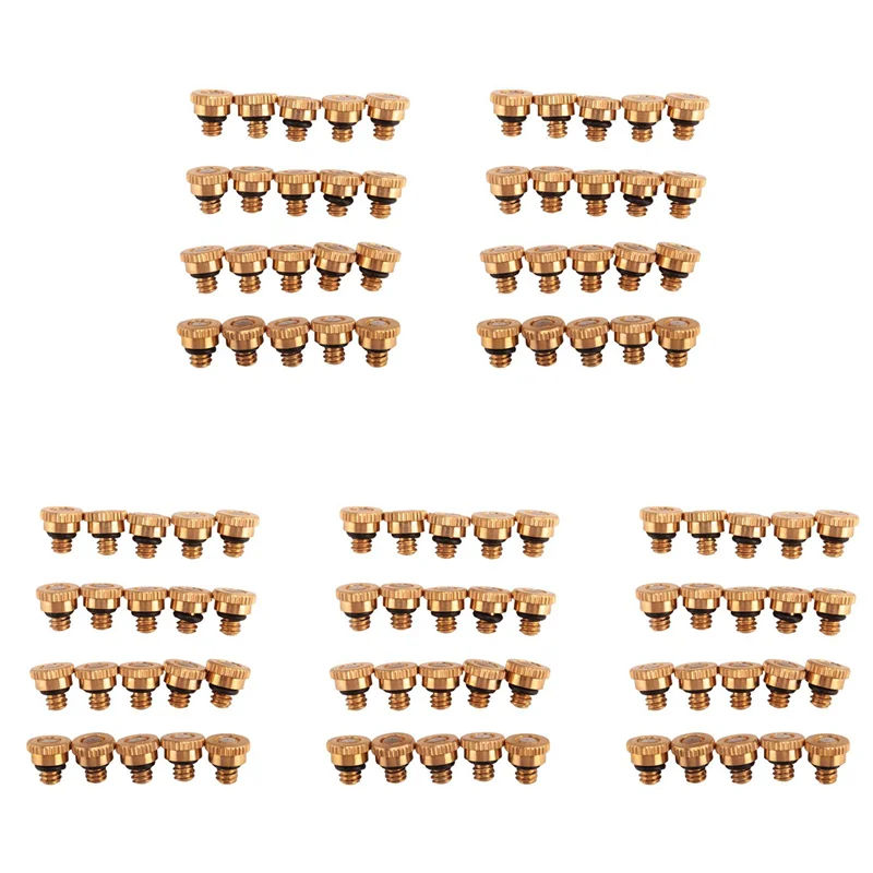 

A50I 100Pcs Brass Misting Nozzles For Cooling System 0.012 Inch(0.3 Mm) Water Spray Nozzle Sprinklers Misting Cooling