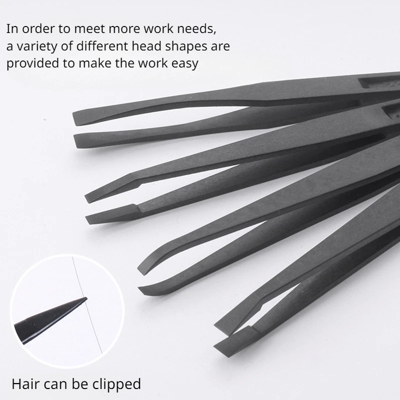 Anti-static Tweezers Plastic Carbon Fiber Rigid Industrial Tweezers DIY Nail Beauty Industry Precision Instrument Clip Soldering