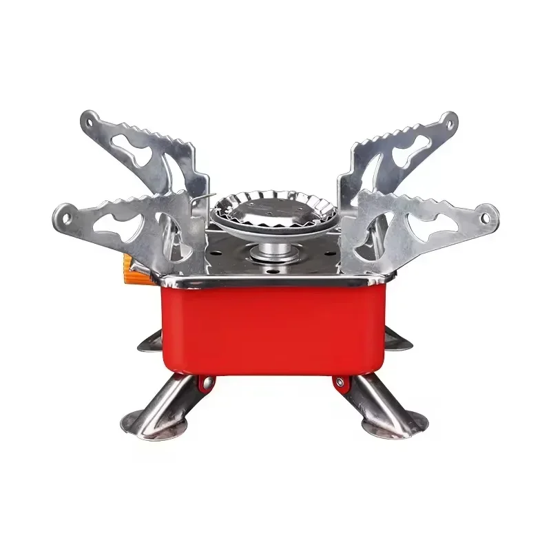 Outdoor Gas Small Square Stove Portable Folding Camping Gas Card Stove Head