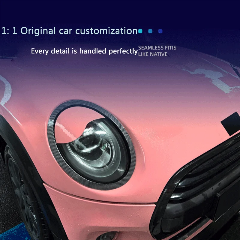 1 Set Black PVC Front Grille & Rear Taillight Frame Sticker Modification Accessories For Mini One Cooper F55 F56 F57 2014-2024