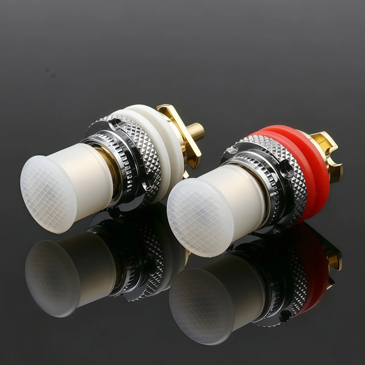 EIZZ Tellurium Copper Female RCA Socket Audio Video Coaxial Connector Nickel Free 24K Gold Plated Panel Chassis Mount