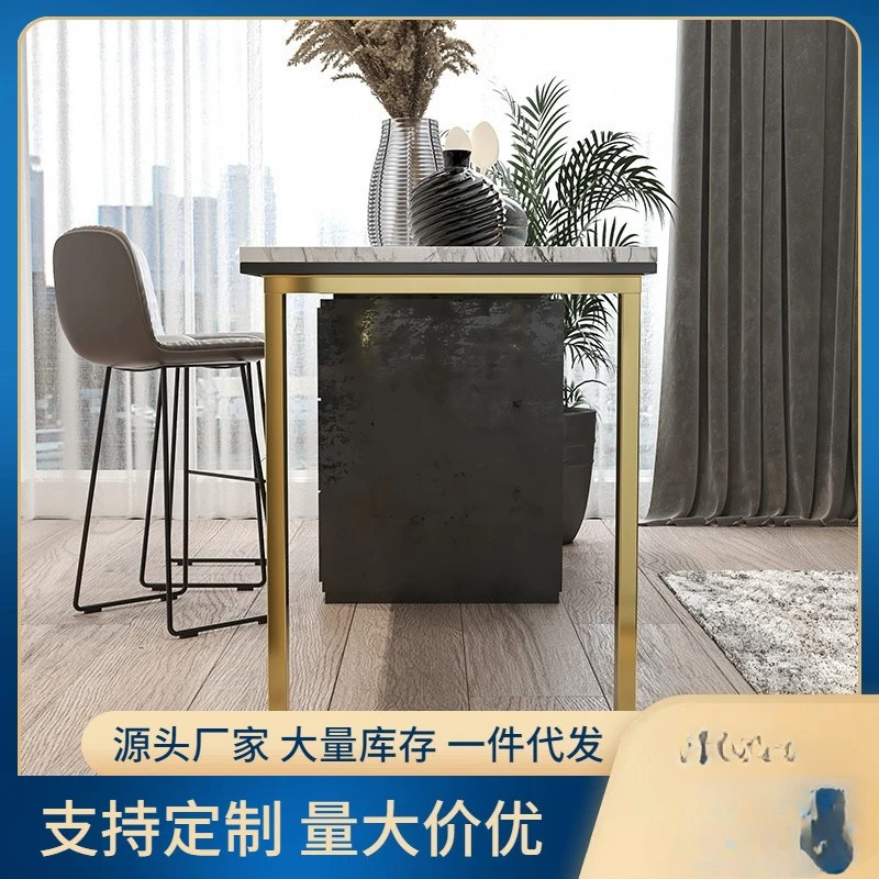 Customized stainless steel brushed table leg bracket metal foot bar  foot desk