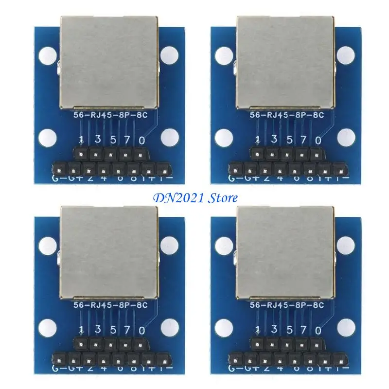 F3KE RJ45 Break out Board with LED Lights, 8P8C Female Sockets Connectors 2.54mm Pitches