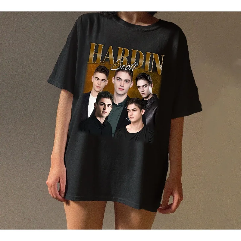 ハーディン・スコット プリント レディース Tシャツ ファッション トレンド トップス 春と夏用 ピュアコットン ユニセックス 半袖 Tシャツ