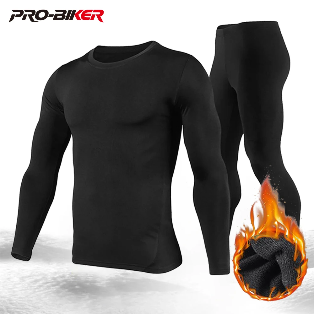

Men's Fleece Lined Thermal Underwear Set Motorcycle Skiing Base Layer Winter Warm Long Johns Shirts & Tops Bottom Suit