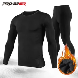 Set di biancheria intima termica foderata in pile da uomo strato di Base per lo sci del motociclo inverno caldo mutandoni camicie e top tuta inferiore