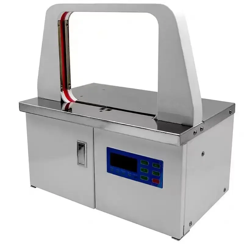 Electric Tabletop Automatic Bundling Machine 220V  Plastic Strapping Motor Food Commodity Film Easy
