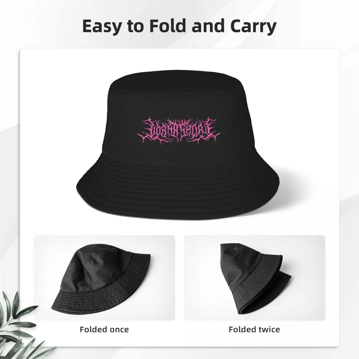 Street Lorna Shore Band Logo Pink Bucket Hats For Woman Foldable Bob Hats Spring Picnic Headwear