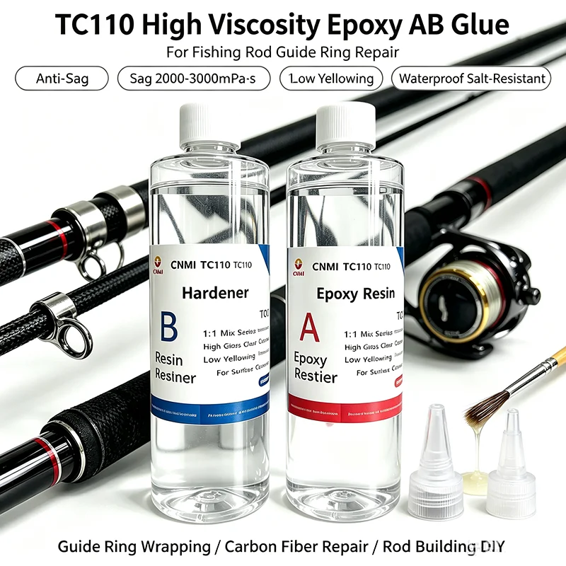 100ml/200ml Durable Fishing Rod Adhesive Epoxy Resin AB Glue for Twine Fishing Rod Guide Ring Fixed Repair Glue Fishing Tackle