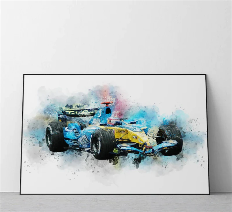 Formula 1 2023 Season F1 World Famous Racing Car Print Posters For Living Room Watercolour Painting Art Home Wall Decor Pictures