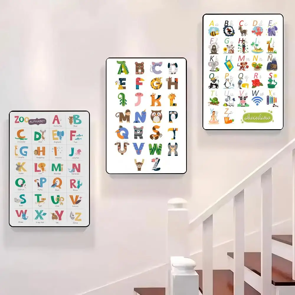 

Zoo Alphabet Animal Learning Chart Poster Sticky Wall Waterproof Home Living Room Bedroom Bar Aesthetic Decoration Perfect Gift