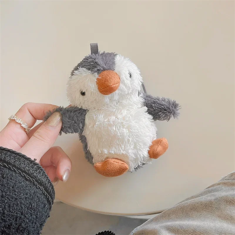 Funda de pingüino de peluche para AirPods 4 Airpod 1 2 3 Pro Pro2 auriculares Bluetooth caja de carga funda protectora para auriculares
