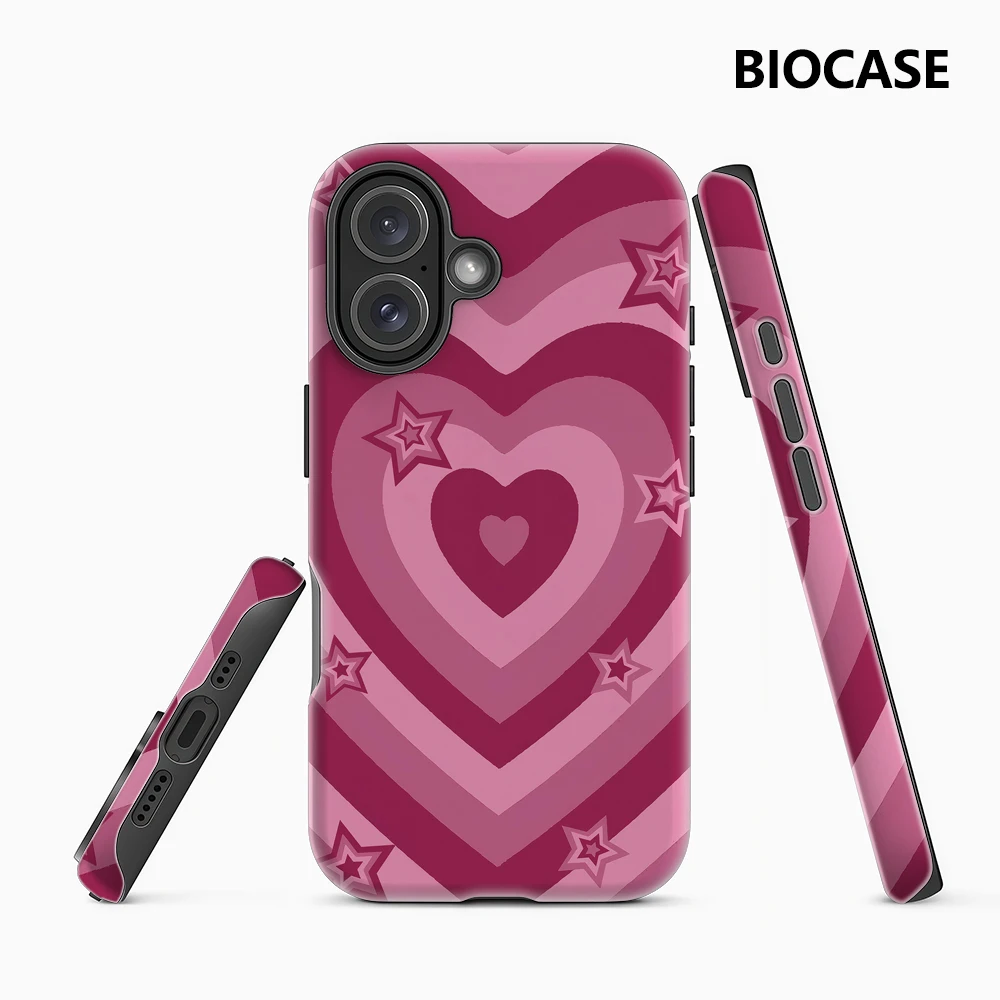 Sternbesetztes Herz IPhone 17 Must-Haves Handyhülle für IPhone 17 16 15 14 13 12 11 Pro Max Plus Doppelschichtige Rückseite